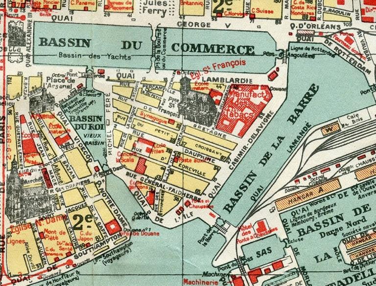 Plan du Havre monumental. Manufacture de tabacs.- Plan, 1918 (B.N.F., Cartes et plans, GE C-4627).