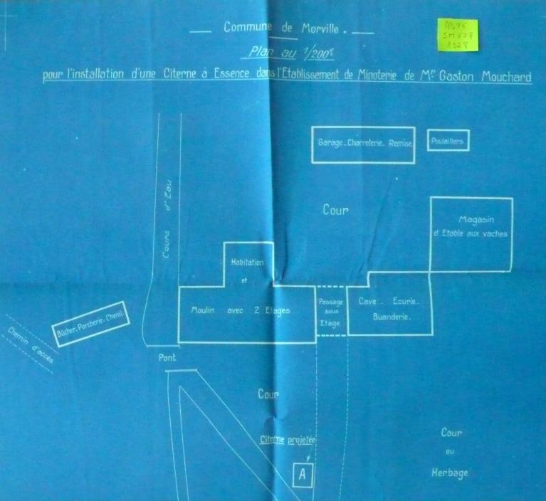 Plan masse de la minoterie de M. Mouchard, 8 janvier 1928 (AD Seine-Maritime. 5 M 637).