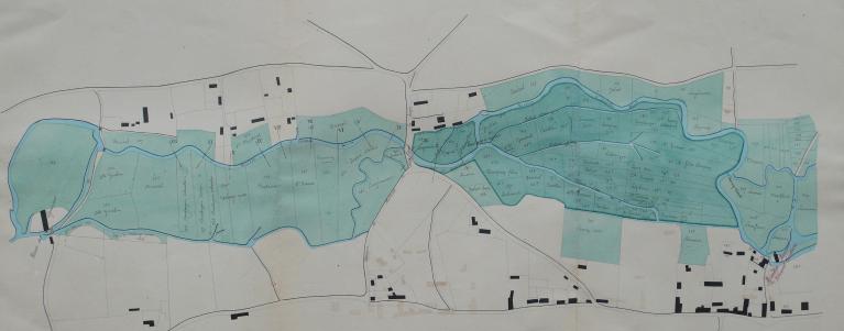 Plan de situation de la minoterie de M. Dufour, 1/2500e, 8 mars 1897 (AD Seine-Maritime. 7 S 42).