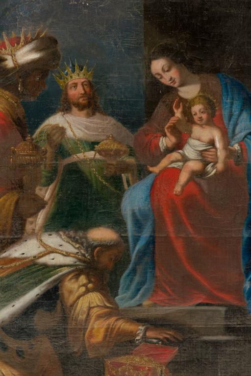 Détail : Vierge et l'Enfant, rois Mages. 