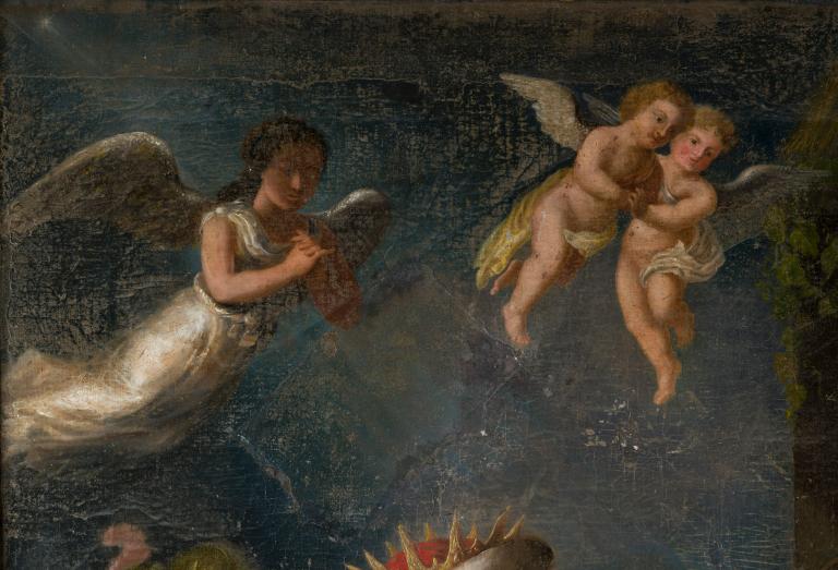 Détail : ange et angelots. 