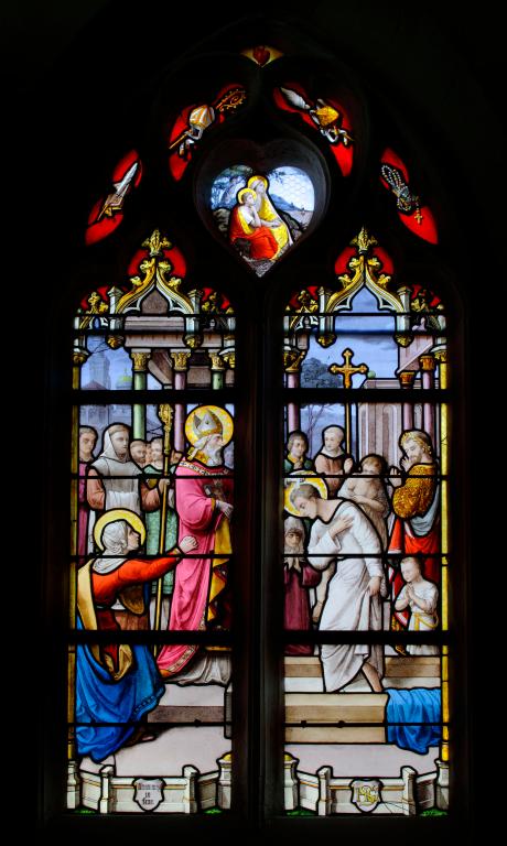 Baie 21 : Baptême de saint Augustin par saint Ambroise - Saint Augustin et sainte Monique, vue d'ensemble.