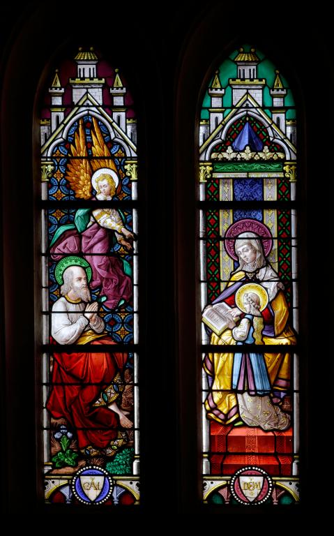 Baie 13 : Saint Joseph et l'ange - Education de la Vierge, vue d'ensemble.