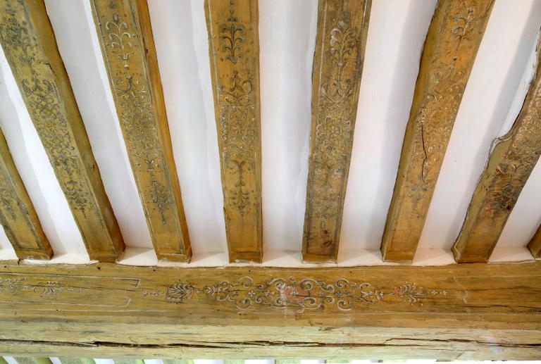 Chambre de l'étage, détail du plafond