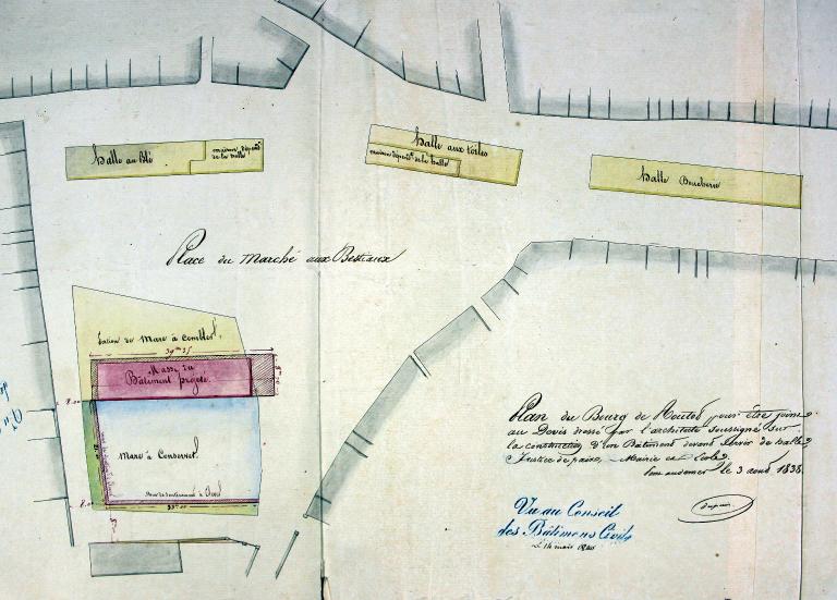 Ensemble de trois halles : à la Boucherie, aux Toiles et aux Blés (détruites)