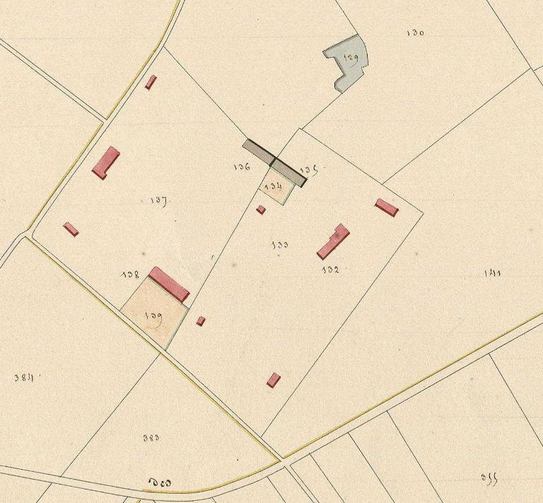 Extrait du cadastre napoléonien de Hauville, section F, 1826. 