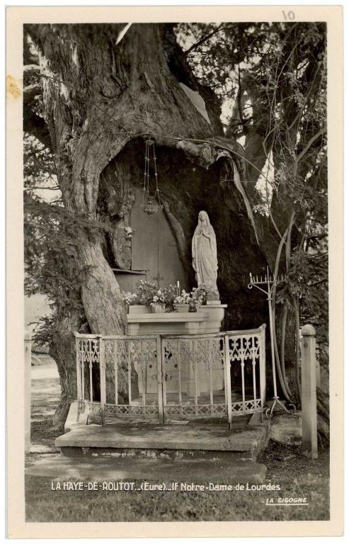 LA HAYE DE ROUTOT (Eure).- If Notre-Dame-de-Lourdes, La Cigogne (AD Eure, 8 FI).