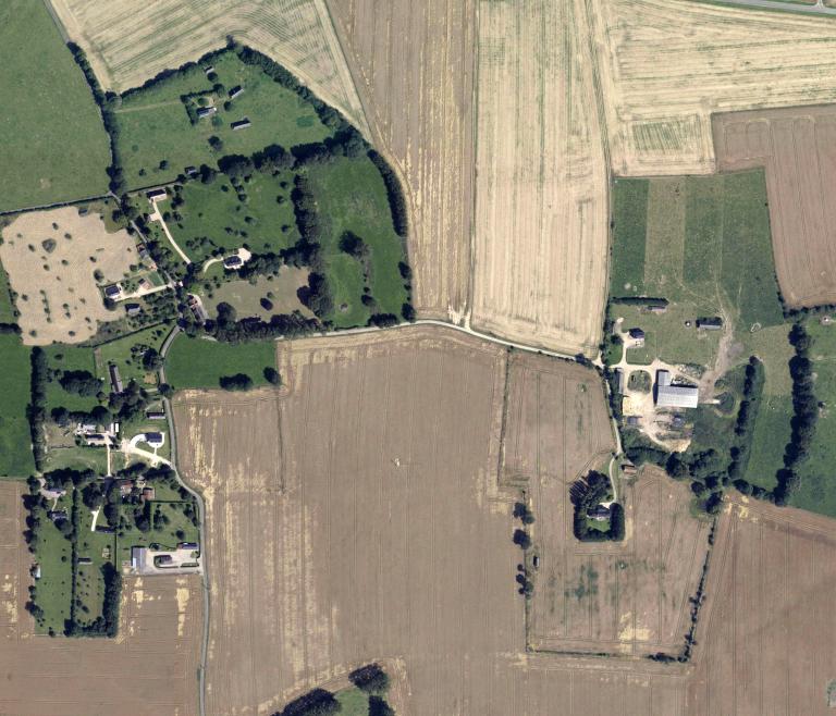 Ferme de Thibouville et La Ferganterie.- Vue aérienne (Géoportail), 2012.