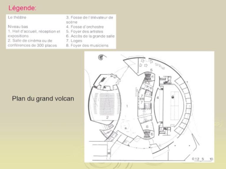 Plan du Grand Volcan.- Photographie, tirée de : Panneaux de chantier de réhabilitation/Ville du Havre, 2012.