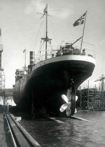 Lancement du cargo Soroka.- Photographie, 1926 (Coll. part.).
