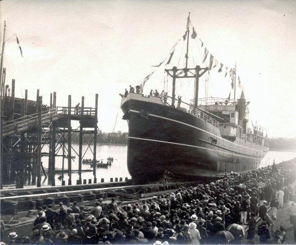 Lancement du cargo Soroka.- Photographie, 1926 (Coll. part.).