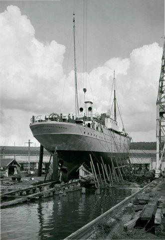 Construction du navire océanographique Président Théodore Tissier.- Photographie, 1933 (Coll. part.).