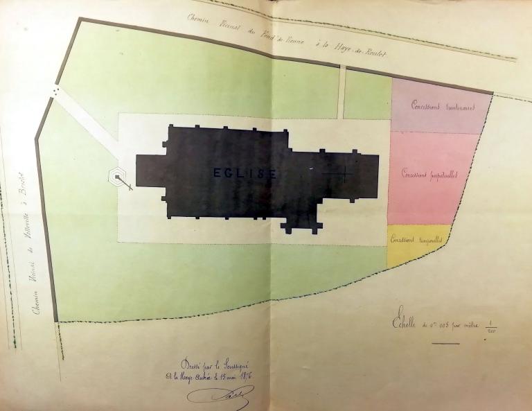 Plan du cimetière pour être joint à la délibération relative aux concessions, 18 mai 1876.
