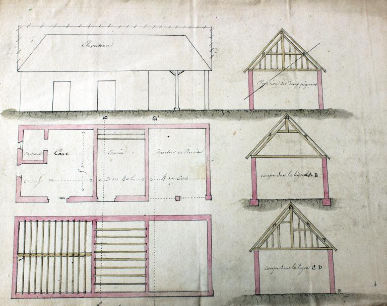 Construction d’une cave, écurie, bûcher et murs de clôture, mars 1861 (315 EDT / 24). 