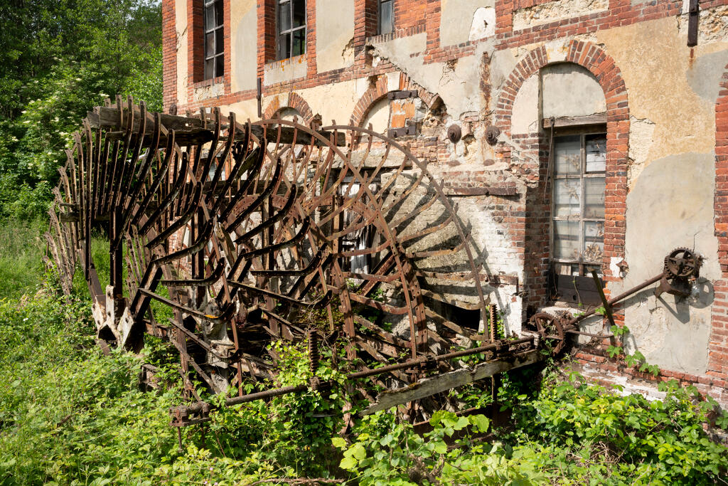 Atelier de la filature : roue hydraulique.