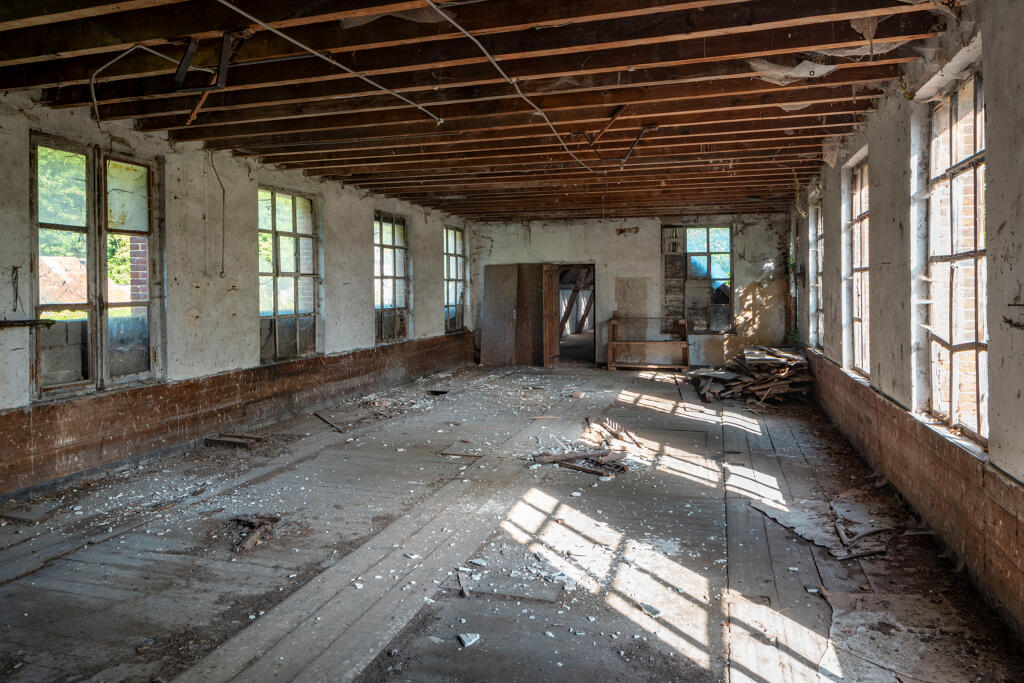 Atelier de rubanerie, vue intérieure : 1er étage.
