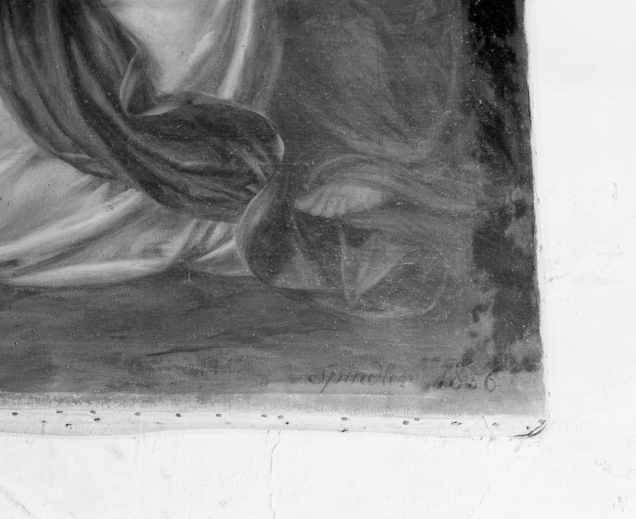 Vue de détail de la signature et de la date. 