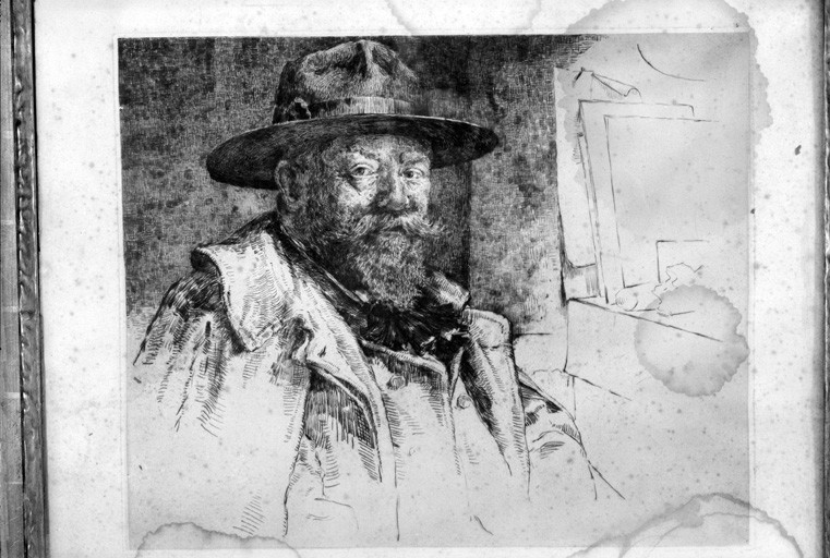 Estampe : portrait du peintre Louis Toussaint