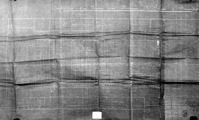Construction du tissage Salmon. Plan masse, 1920 (AD Nord ; M41710314).