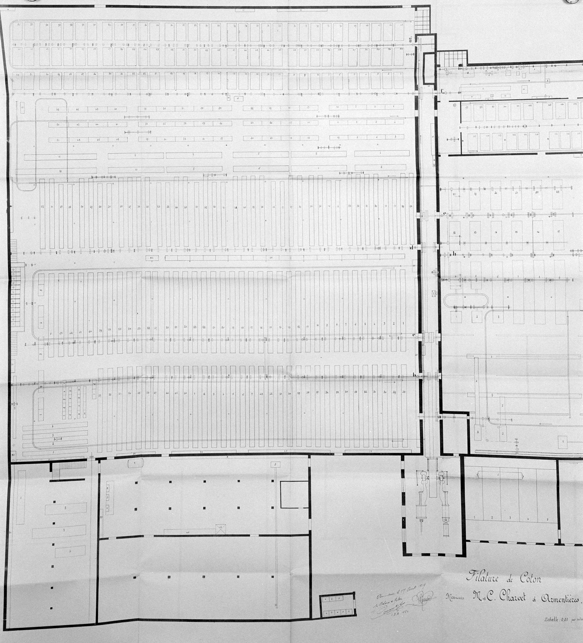 Charvet. Dossier de dommages de guerre. Plan masse,1919 (AD Nord ; 10R4373).