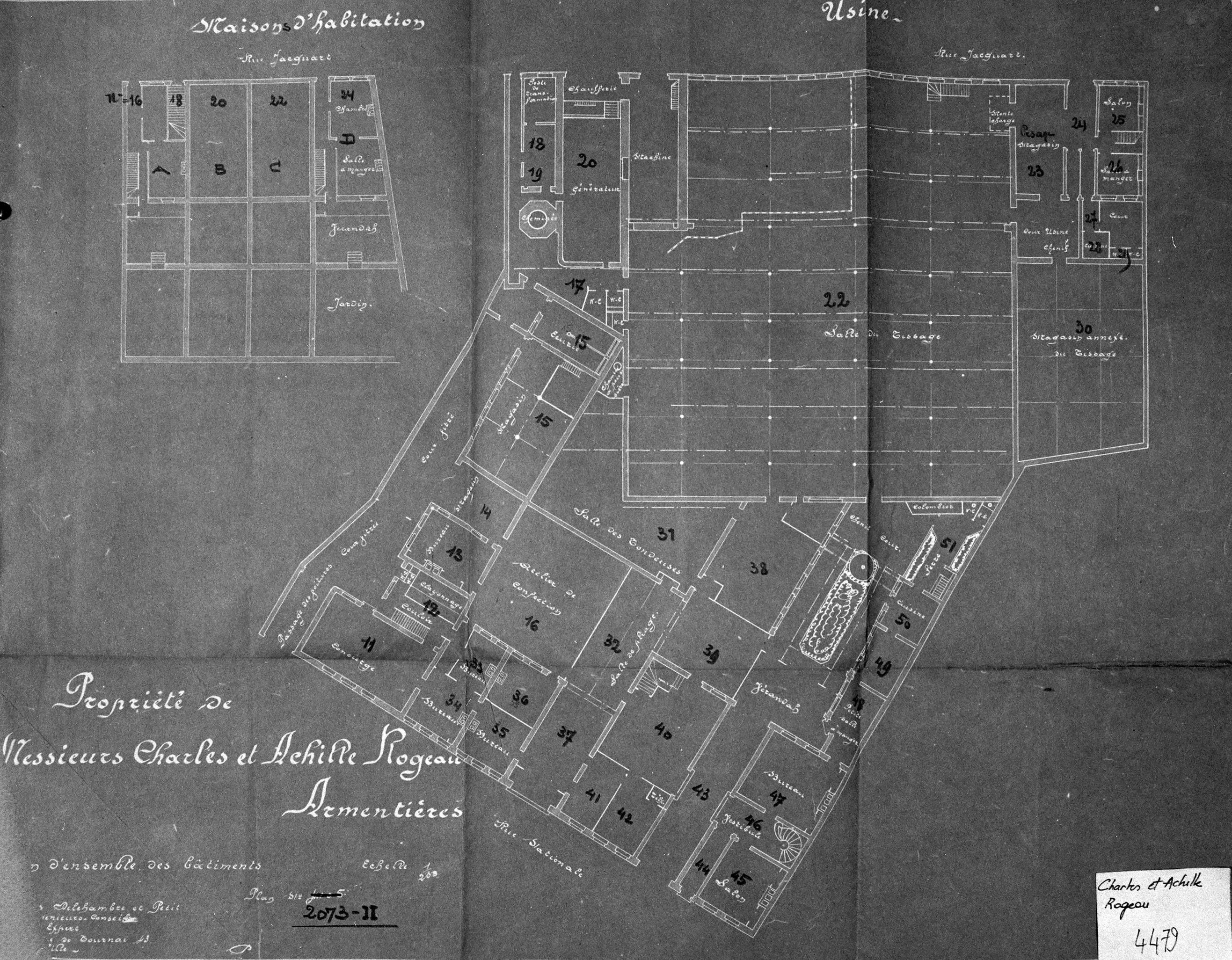 Ch. et A. Rogeau. Plan masse, avant 1914 (AD Nord ; S 3775 (?))