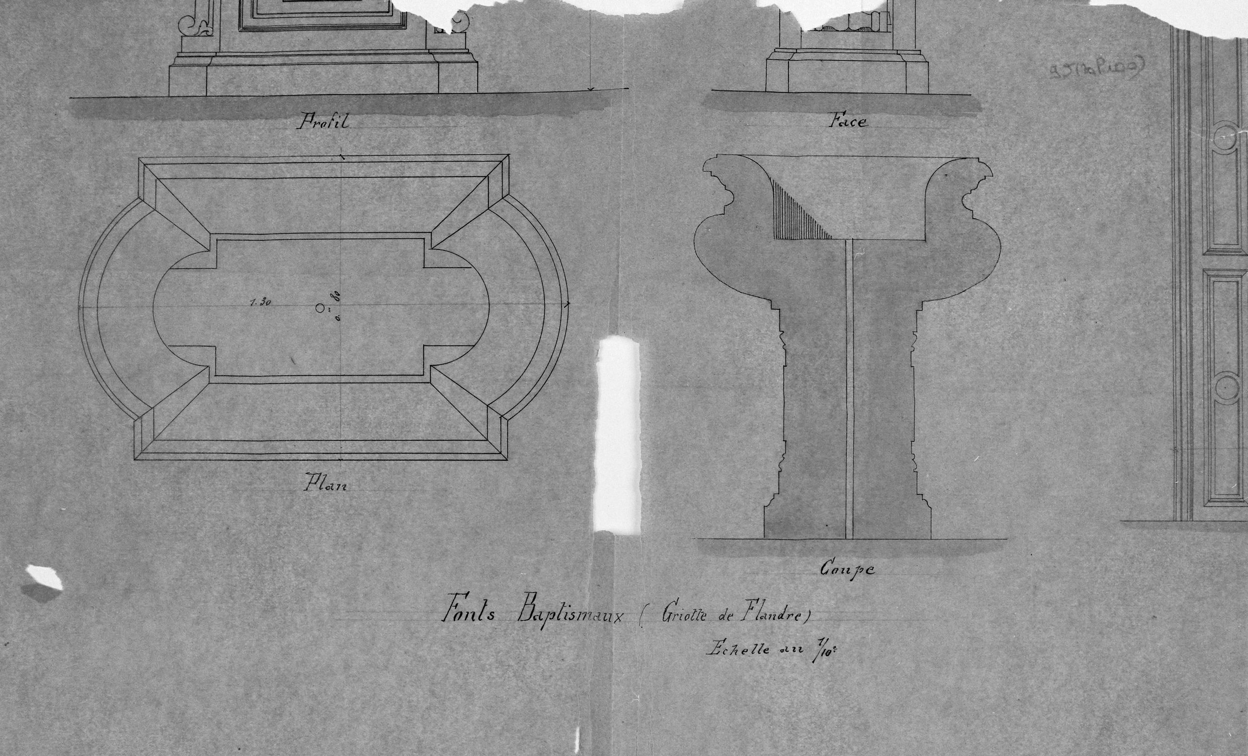 Plan, coupe (AD Pas-de-Calais, 9 J 2 0 P 100).