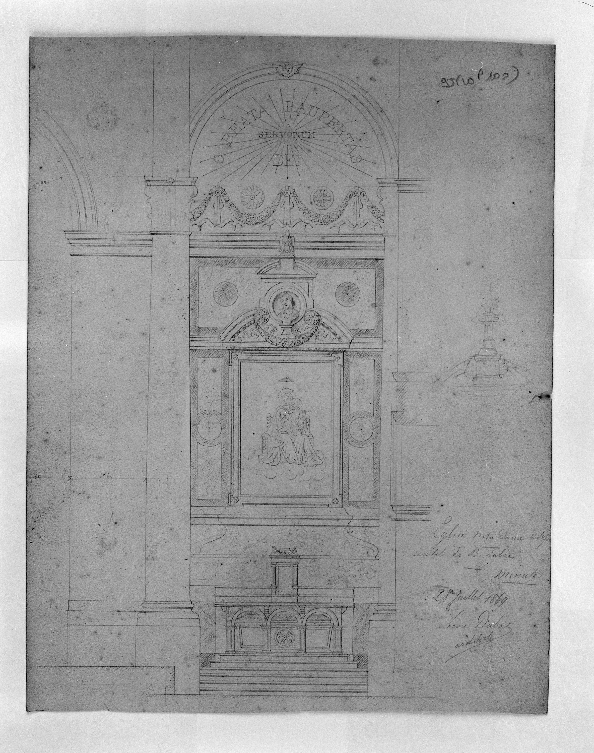 Elévation, projet par Léon Dubois, 1869 (AD Pas-de-Calais, 9 J 20 P 100).