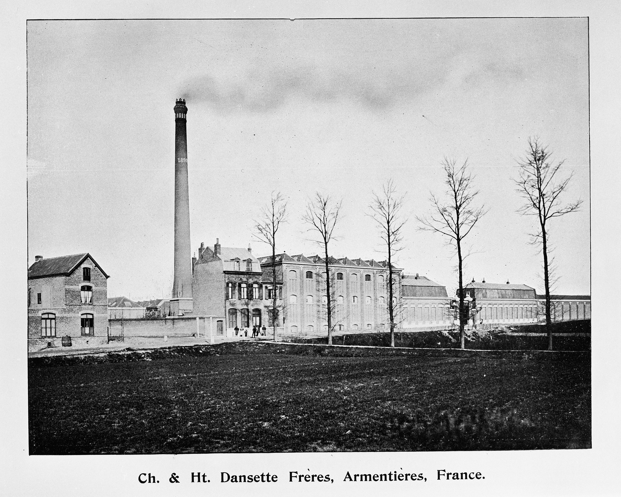 Vue de l'usine en 1897 (In : DOBSON & BARLOW Limited. Patentees and makers of machinery, 1897, p. 37).