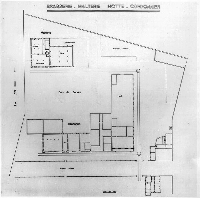 Motte-Cordonnier. Dommages de guerre, 1920. Plan masse (AD Nord, série R).
