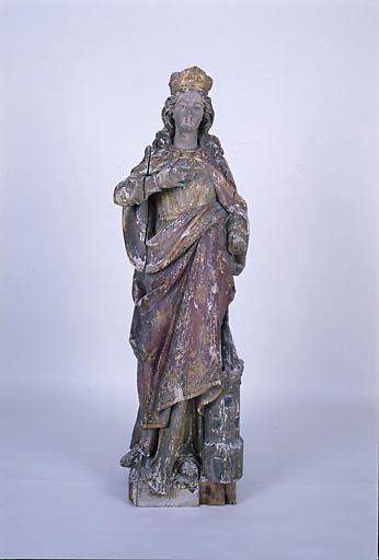 Statue (petite nature) : sainte Barbe