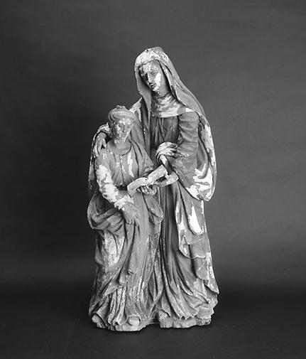 Groupe sculpté d'applique : Sainte Anne et la Vierge