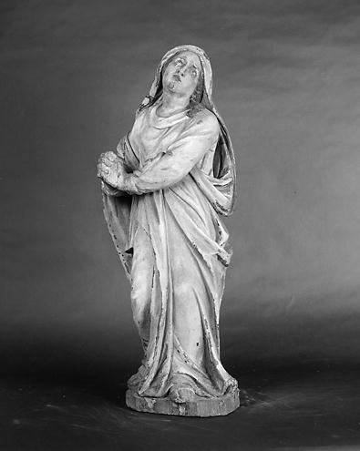 Ensemble de 2 statues : Vierge, saint Jean l'Evangéliste (en pendant)