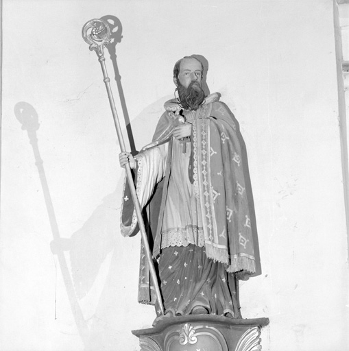 2 statues (petite nature, en pendant) : Saint Augustin, Saint Nicolas de Tolentino