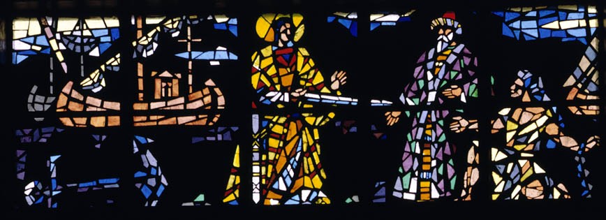 Ensemble de neuf verrières : Vie de saint Éloi