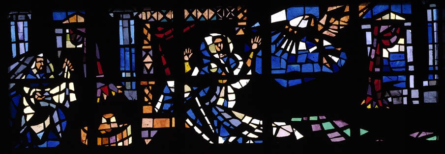 Baie 4 : Naissance de saint Eloi, vision de sa mère.