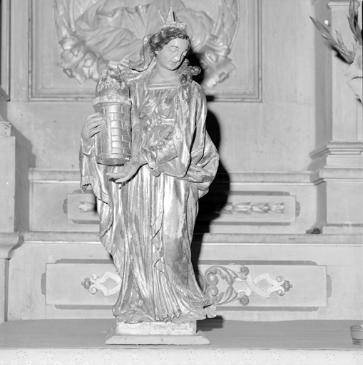 Statuette de procession : Sainte Barbe