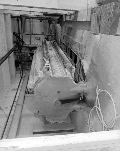Filtre presse, Sté strasbourgeoise de construction mécanique, fonderie de Lunéville, Chaudfontaine, Meurthe et Moselle.