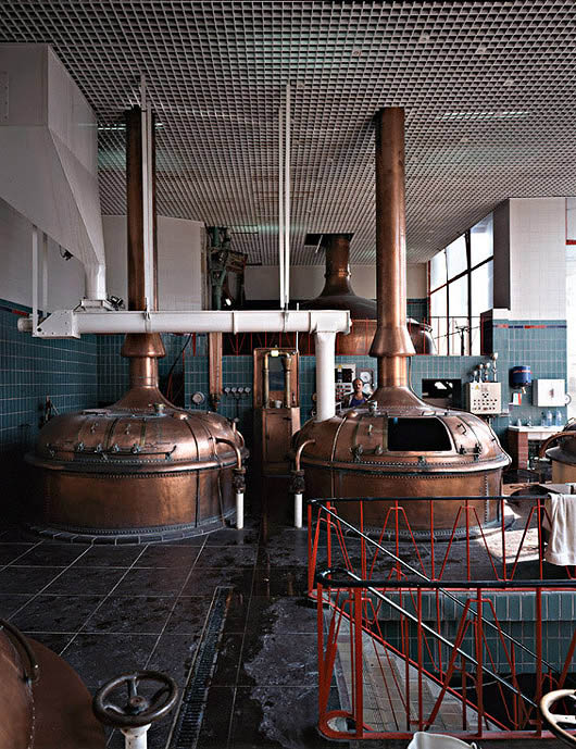 Salle de brassage. Vue d'ensemble.