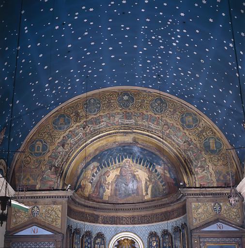 Peinture monumentale, sur le cul-de-four et l'encadrement de l'abside, vue générale.