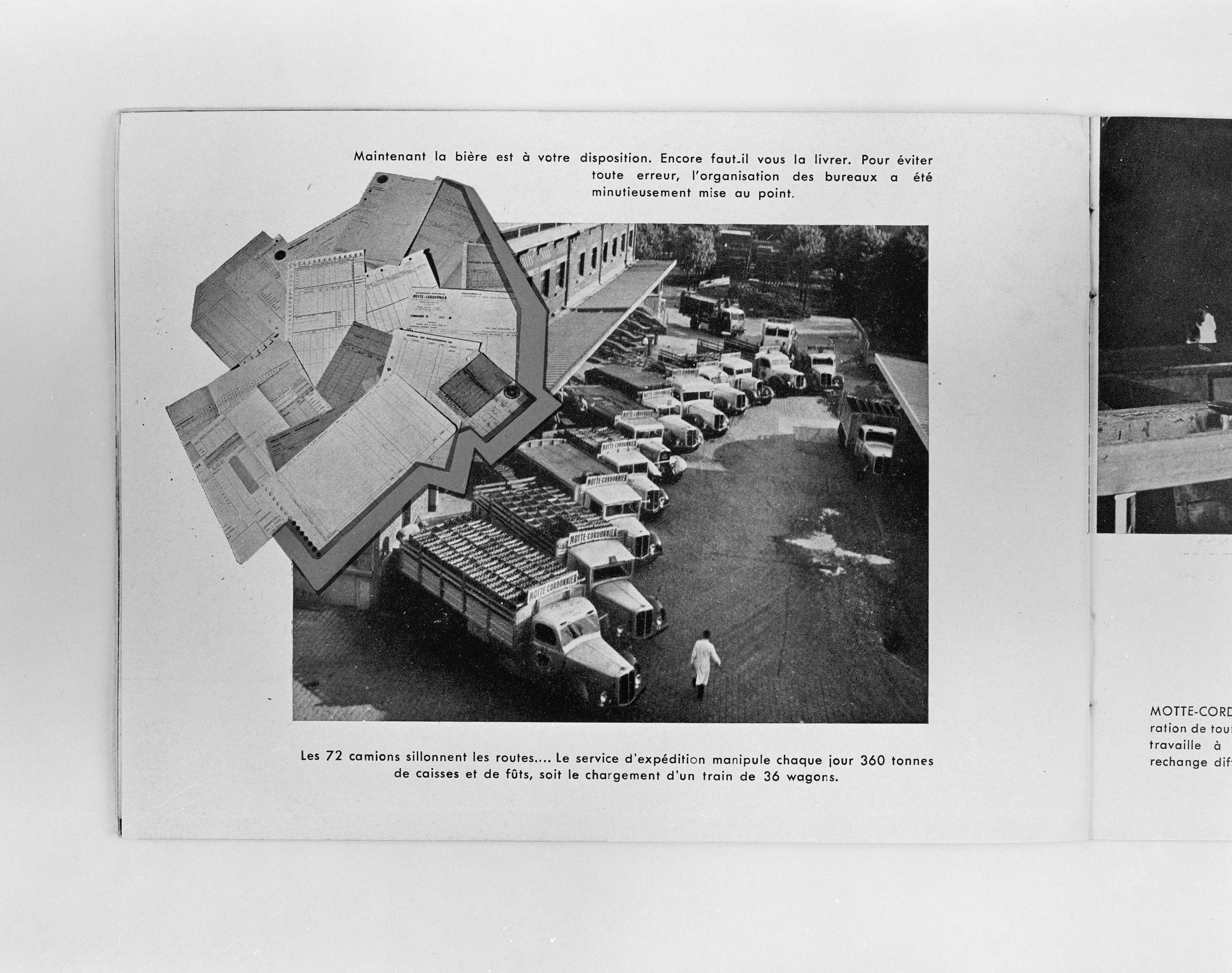 Page 15, service d'expédition. Brasserie Motte Cordonnier, plaquette éditée à l'occasion du tricentenaire, Paris, 1951 (coll. part.).