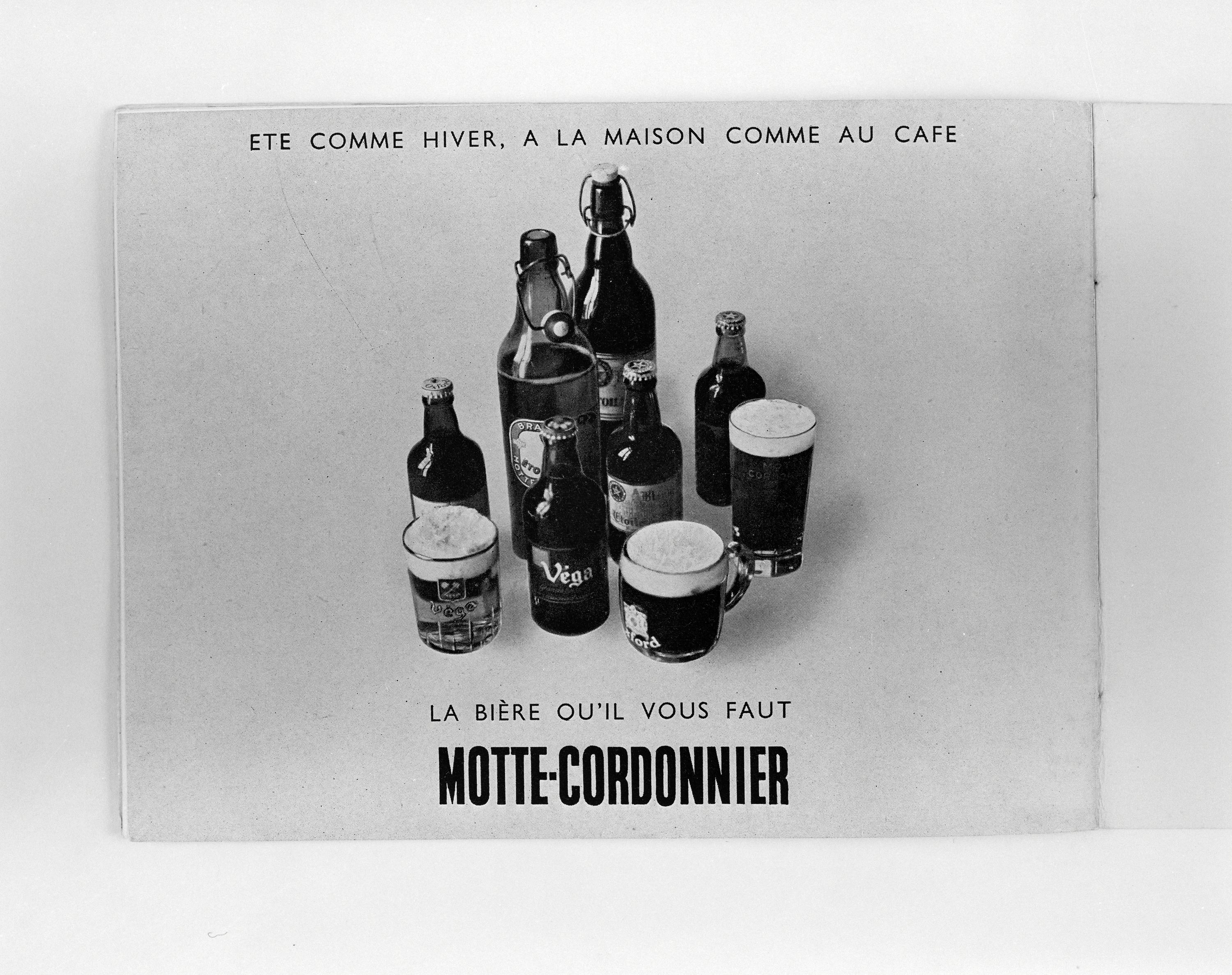 Quatrième de couverture, publicité. Brasserie Motte Cordonnier, plaquette éditée à l'occasion du tricentenaire, Paris, 1951 (coll. part.).