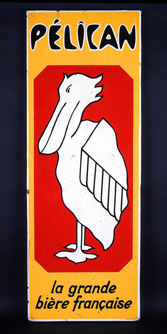Plaque émaillée de la brasserie.