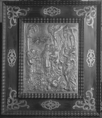 Vue générale du bas-relief représentant Le Baiser de Judas.