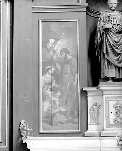 Ensemble de quatre tableaux : La Fuite en Egypte, La Sainte Famille, La Mort de saint Joseph et L'Apparition de l'ange à saint Joseph