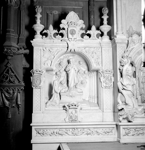 Statue : Sacré-Coeur et 2 reliefs (ensemble de l'autel du Sacré-Coeur)