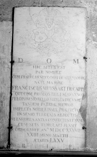 Plaque funéraire de François Muyssart du Cappe