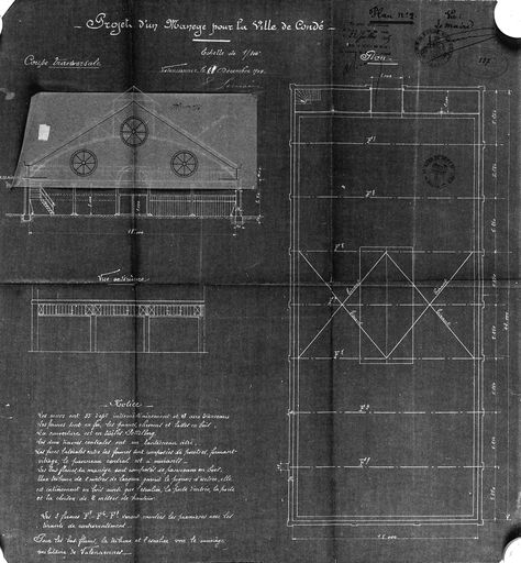 Projet : plan, élévations, 1904 (AD Nord. Série O).