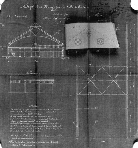 Projet : plan, coupe, élévation, 1904 (AD Nord. Série O).