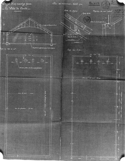 Projet : plans, coupes partielles, détails, 1904 (AD Nord. Série O).