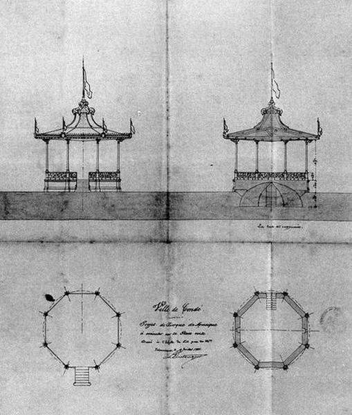 Projet : plans, coupe, élévation, par l'architecte Dutouquet, 1881.